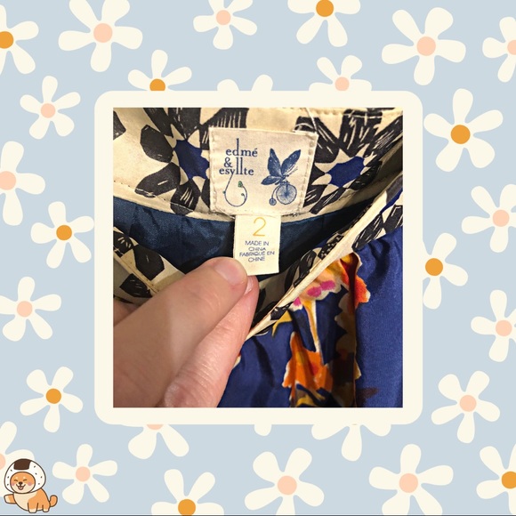 SOLD- Anthropologie Edme and Esyllte Goldfield Floral Silk Skirt - Picture 12 of 15